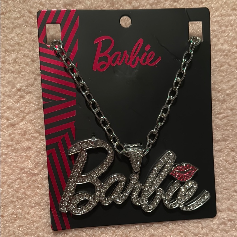 Barbie Silver Necklace with Rhinestones